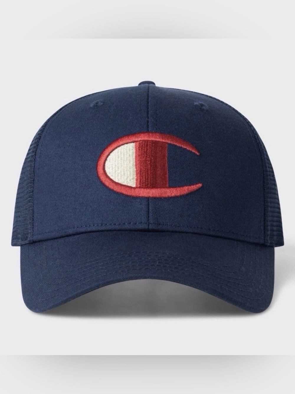 New Champion Navy Mesh Trucker Logan Twill Hat Adjustable Sports Neutral Summer
